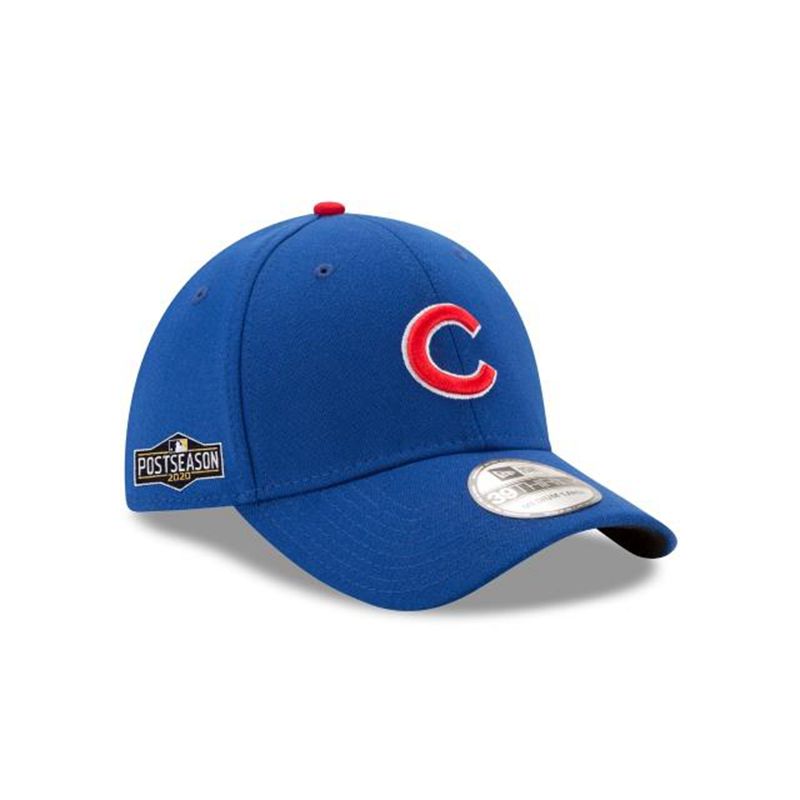 MLB Chicago Cubs Postseason Side Patch 39Thirty Stretch Fit (OHO6365) - Blue New Era Caps